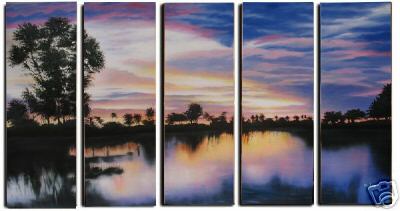 Dafen Oil Painting on canvas sunglow painting -set234
